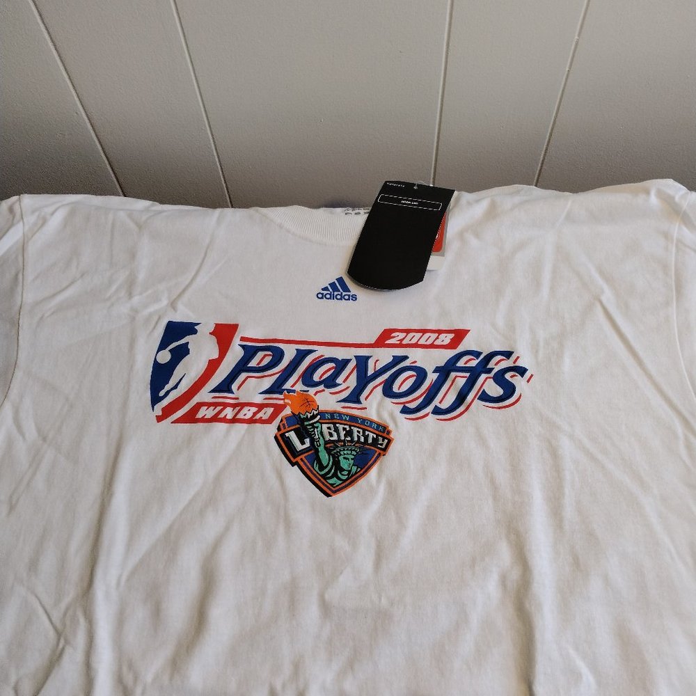 Adidas NOS 2008 WNBA Playoffs New York Liberty T Shirt L
